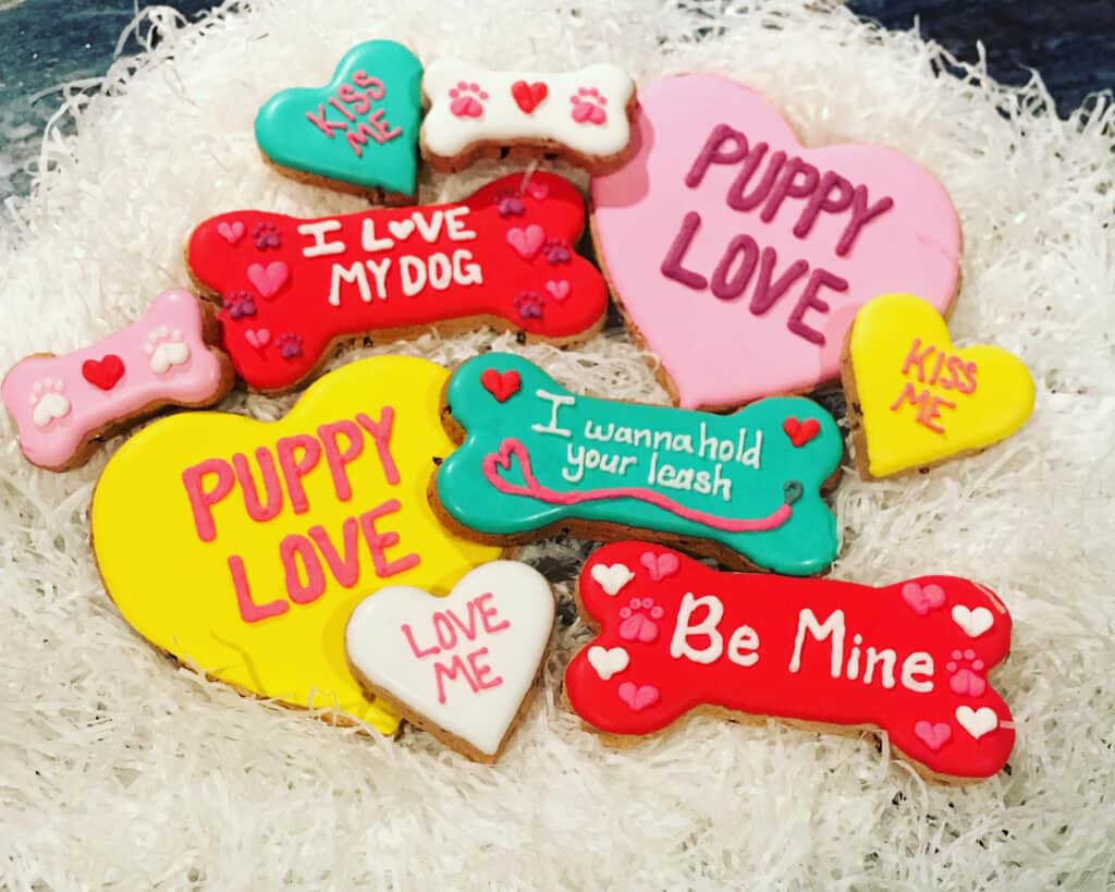 valentine's day dog treats frosted treats from The Doggie Express
