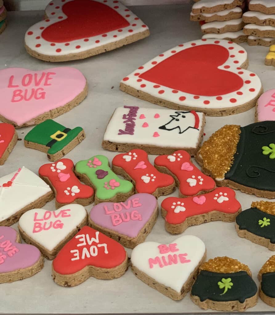 valentines day and st patrick's day dog treats