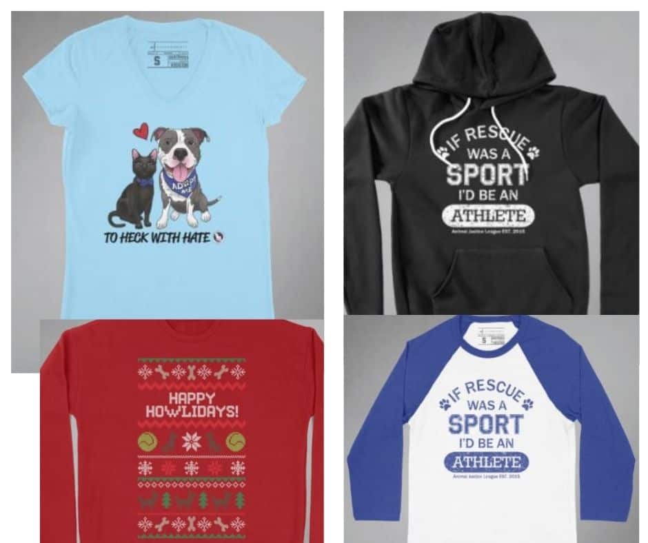 shop rescue animal justice league AJL t-shirts
