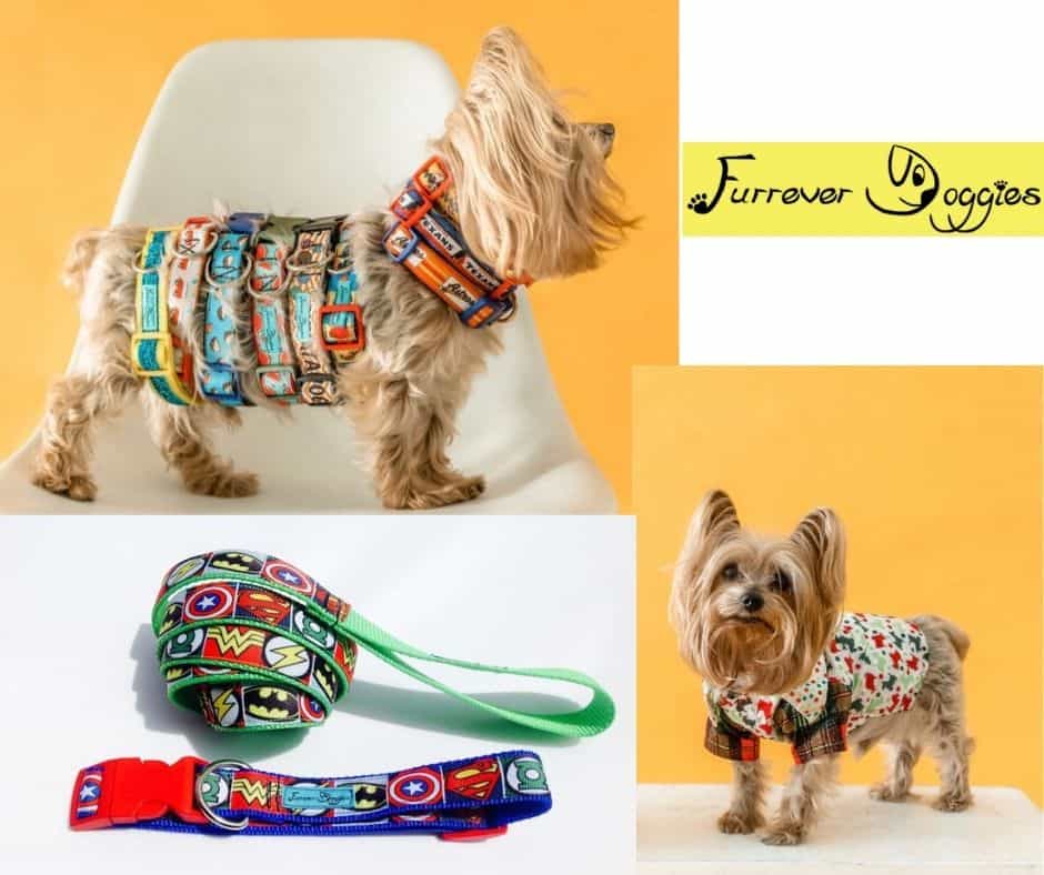 houston custom dog collar, custom dog dress, custom dog leash original designs by Lupe Casas Furrever Doggies.