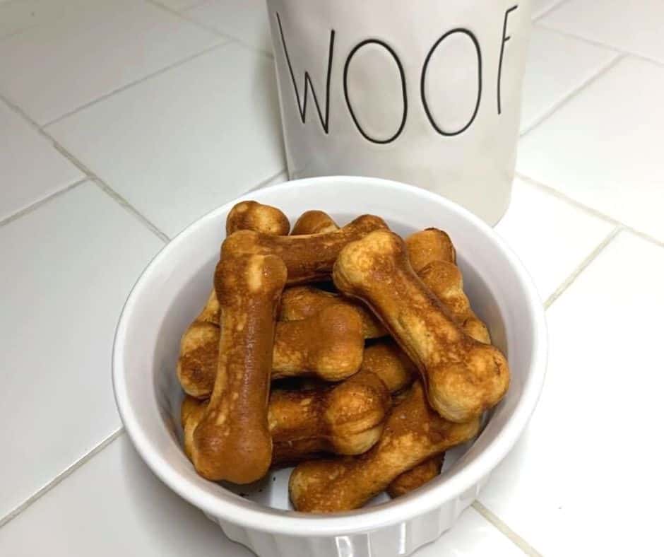 Treats from the Dash dog treat maker come out golden brown. 