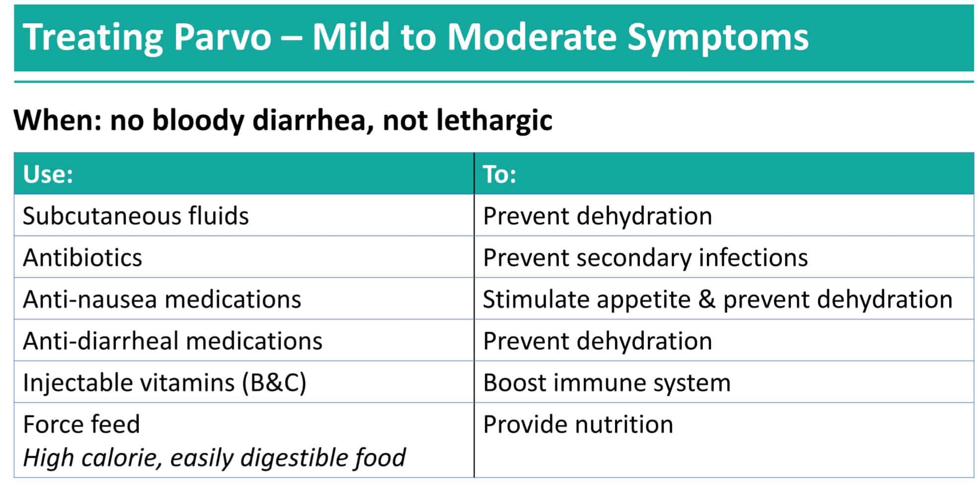 example of parvo treatment protocol